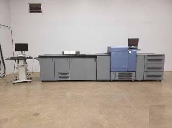 Konica Minolta Bizhub C1060 Digital Color Production Press MFP Copier Scanner LCT Tray, Booklet Maker, Envelope Feeder - Comes with over $4000 worth of Toners and Parts!